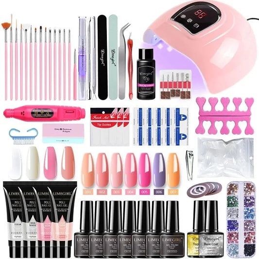 Kit gel UV complet pour ongles – lampe UV/LED incluse
